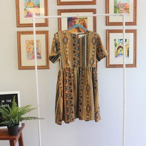 Vintage Tribal Print Dress Sz S M